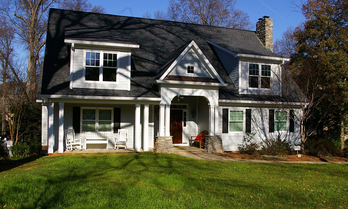 Front facing exterior photo after completing this dramatic home addition in Charlotte, NC